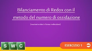 Bilanciamento col metodo del n°ossidazione - Ex.1