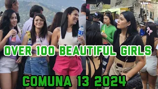 🇨🇴OVER 100 BEAUTIFUL GIRLS IN COMUNA 13 MEDELLIN COLOMBIA  2024 [4K]