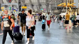 [4k HDR] Germany 🇩🇪 Frankfurt Central Train Station. Walking Tour 2022 Frankfurt Main Hauptbahnhof