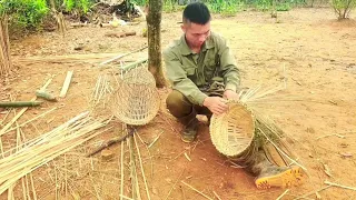 cook bran to raise pigs and chickens and weave baskets to trap fish