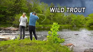 Trout Fishing Deep in the Woods of Nova Scotia, Canada