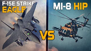 F-15E Strike Eagle Vs Mi-8 Hip + Su-25 Frogfoot | Digital Combat Simulator | DCS |