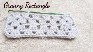 How to crochet granny rectangle/Crochet blanket/Crochet dishcloth/Crochet tablecloth.