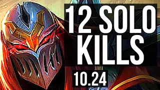 ZED vs LUX (MID) | 12 solo kills, Quadra, 900+ games, Legendary, 1.2M mastery | BR Diamond | v10.24