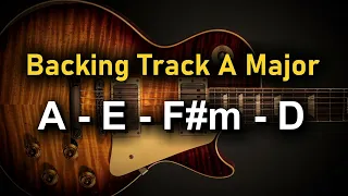 Rock Pop Backing Track A Major | 70 BPM | Guitar Backing Track