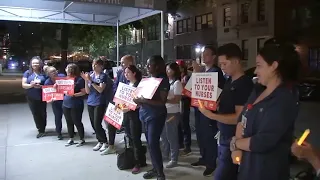 Nurses at psychiatric hospital hold vigil, threaten to walk off job