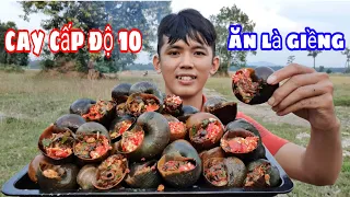 Ra Ruộng Bắt Ốc Bươu Vàng Khổng Lồ Nướng Cay Cấp Độ 10 | Grilled giant snail