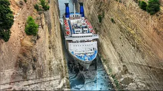 The Corinth Canal in Greece is the world's narrowest shipping canal.