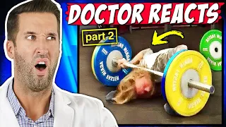 ER Doctor REACTS to Most PAINFUL Gym Fails Ever (PART 2)