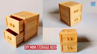 DIY WOODEN STORAGE WITH DRAWER BOX | CARA MEMBUAT LACI KECIL DARI STIK ES KRIM | ACCESORIES BOX