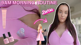 barbie inspired morning routine! pink aesthetic, barbie collaborations! 9am productive routine- vlog