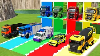 TRANSPORTING AMBULANCE, FORD POLICE, SERVICE TRUCK, FIRE DEPARTEMENT, MERCEDES MINI BUS - FS22