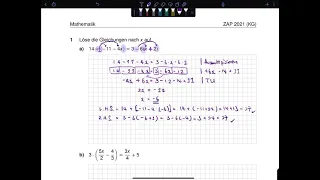 Zentrale Aufnahmeprüfung 2021 (Zürich, Kurzgymnasium) Mathematik Aufgabe 1