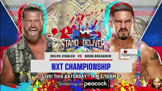 WWE NXT 2.0 Stand & Deliver 2022 Official Match Card