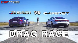 DRAG RACE: BMW M240i xDrive vs Audi e-tron GT quattro