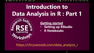 Introduction to Data Analysis in R: Part 1