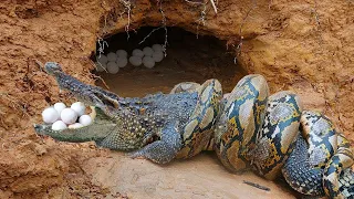 Крокодил Забрал Яйца у Огромного Питона, вот что Было Дальше
