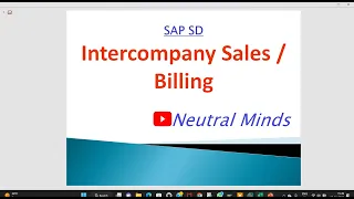 SAP SD Intercompany Sales / Billing process with Configuration