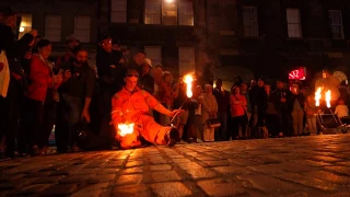 Fire Eating - Street Performer at Edinburgh Fringe Festival 2016, Royal Mile.