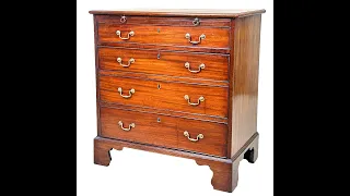 Small Georgian Mahogany Chest With Slide