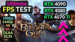 Baldur's Gate 3 RTX 4090 RTX 4080 RTX 4070 Ti - 1080p 1440p 4K 8K - Ryzen 7800X3D