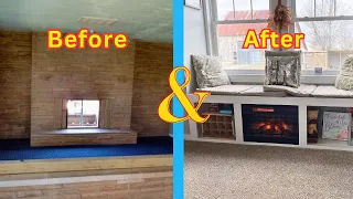 Living Room Remodel - Tearing Out An Old Fireplace And Replacing It With A Window Seat