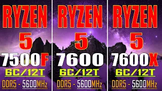 RYZEN 5 7500F vs RYZEN 5 7600 vs RYZEN 5 7600X || PC GAMES TEST ||