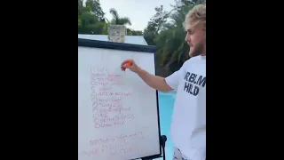 Jake Paul says Canelo is Scared of him when he shows his hit list.