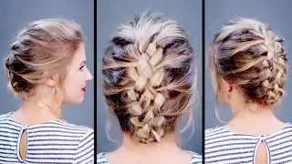 Easy Five Strand Braid UPDO For Short Hair | Milabu