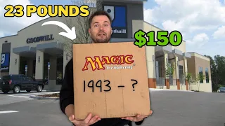 Risking $150 on a Massive 23 Pound Magic The Gathering Goodwill Auction! Did we Find Dual Lands??