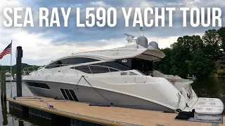 Touring the SECOND LARGEST SEA RAY L-Class Yacht | $1,590,000 2017 Sea Ray L590 Yacht Tour