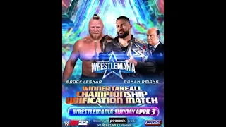 WrestleMania 38 Roman Reigns vs Brock Lesnar Official Moving Match Card