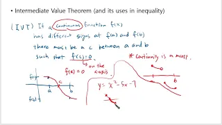 Intermediate value theorem and its uses in inequality