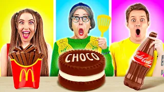 Desafio das 100 camadas de chocolate || Confronto de Doces Loucos! Comida Gigante por 123 GO! FOOD