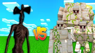 Siren Head vs ALL The IRON GOLEM in Minecraft