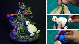 Amazing POKÉMON DIORAMA | Clay Sculpture | Waterfall Backflow Incense Cone Burner