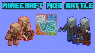 Melee Piglin + Range Piglin vs Pillager + Vindicator - Minecraft Mob Battle