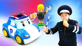 Веселая Школа для детей: Играем в полицию — Полицейские машинки — Наводим порядок в городе!