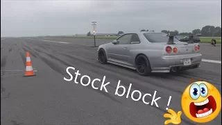 700 hp Stock block! R34 GTR at Race1000 half mile race