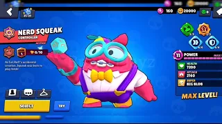 Nerd Squeak Gameplay | Winning animation | losing animation |#brawlstars |#hypercharge