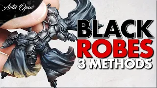 How to Paint Black Cloth & Leather - 3 Methods in 3 steps: Contrast + Drybrush