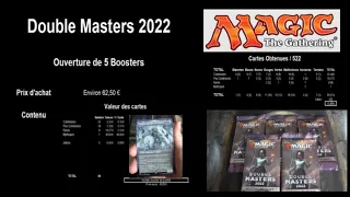 Analysis and profitability of opening 5 Double Masters draft boosters 2022