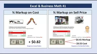 Excel & Business Math 41: Markup On Cost or Markup On Sell Price? Calculate & How They Are Different
