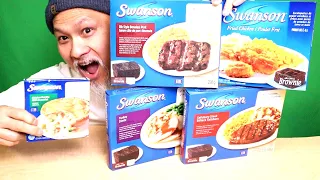 I ATE Every SWANSON 📺TV Dinner so you DON'T have to. Trying Channel 70+ Year Old Food!