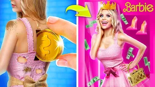 Od Biednej do Bogatej Barbie 💔 Wyzwanie: Metamorfozy Lalek 💸