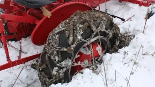 1955 Farmall 100 Pushing Snow