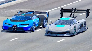 Koenigsegg Jesko GTR vs Bugatti Vision GT - Drag Race 20 KM