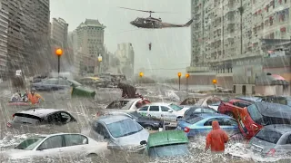 Сhina in Ruins after Floods! Thousands Flee Floods in Beijing, cars were swept away