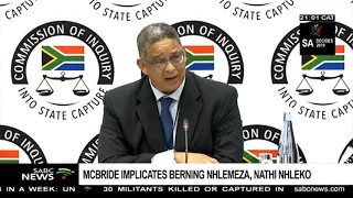 State Capture Inquiry | McBride implicates Nhlemeza, Nathi Nhleko