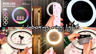 Unboxing ring light| وأخيرا شريتها😍ثمنها جد مناسب💗إضاءة خيالية✨